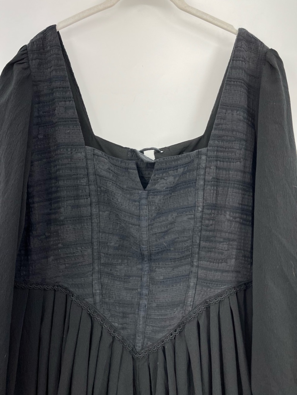 Disturba US 14 Mina Corset Midi Dress 0496 goth minimalist corset peasant - Picture 3 of 11